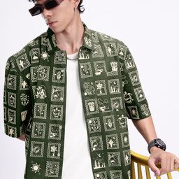 Kook N Keech Oversized Fit Graphic Printed Pure Cotton Casual Shirt-image-57