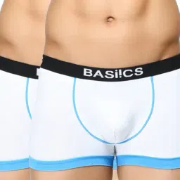 BASIICS by La Intimo White Comfort Fit Trunks (Pack of 2)-picture-30