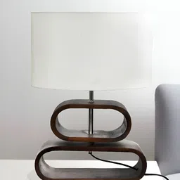 Royaloak Brown Wood Cylindrical Shaped Table Lamp-picture-56