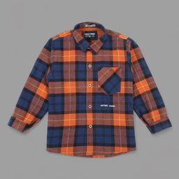 Actuel Full Sleeves Checked Shirt - Orange & Blue-image-62
