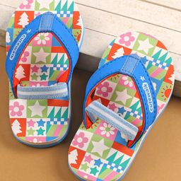 Cute Walk by Babyhug Flip Flops with Back Strap - Blue & Orange-image-56
