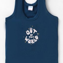 Tango Single Jersey Knit Sleeveless Sando Vest With Text Print - Navy Blue-image-49