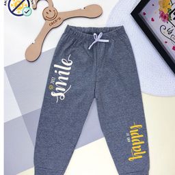 COCOON ORGANICS Cotton Just Smile And Be Happy Text Printed Anti Microbial Pajama - Grey Melange-image-92
