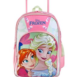 Disney Frozen 1 Compartment Trolley Bag With PVC Embossed Pink & Gray - Height 16 Inches-image-14