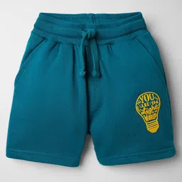 Taeko Single Jersey Knit Knee Length Shorts With Lightbulb Print - Blue-picture-22