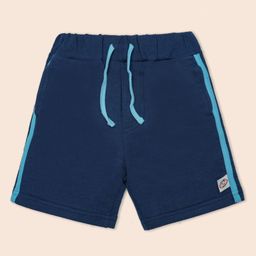 Nino Togs Cotton Looper Knit Side Taped Shorts - Navy Blue-image-41