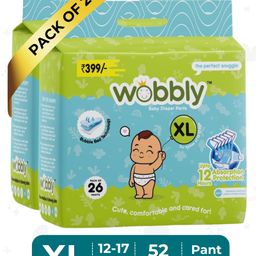 Wobbly Baby Diaper Pants | Extra Large (XL) Size 12-17kgs -52 count-image-26