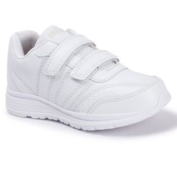 TRASE Solid Double Velcro Closure School Shoes - White-image-74