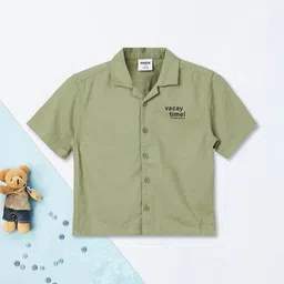 max Boys Graphic Printed Cuban Collar Pure Cotton Casual Shirt-picture-26