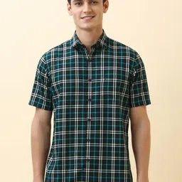 Allen Solly Men Slim Fit Tartan Checked Spread Collar Cotton Casual Shirt-picture-14