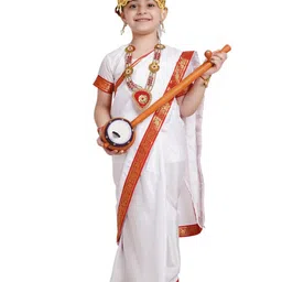 Kaku Fancy dresses Girls Ready To Wear Saree Devi Saraswati Saree Costume-image-15