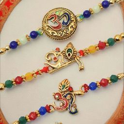 MEIRA JEWELLERY 5-Pcs Rakhi With Roli Chawal & Greeting Card-image-96