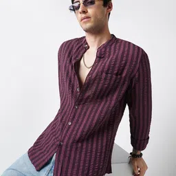 VASTRADO Awning Striped Classic Crushed Slim Fit Shirt-image-15