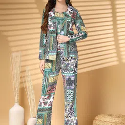 plusS Women Printed Pure Cotton Top With Trouser & Blazer Co-Ords-picture-12