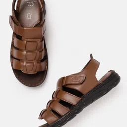 Carlton London Men Leather Comfort Sandals-image-55