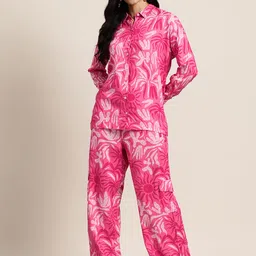 HERE&NOW Printed Shirt With Trousers Co-Ord Set-image-72