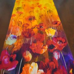 Tara Sparkling Homes Multicolor Cotton Floral Table Runner-11