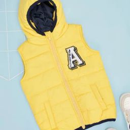 Pantaloons Junior Boys Yellow Acrylic Solid Jacket-image-83