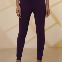 Aurelia Purple Plain Leggings-image-88