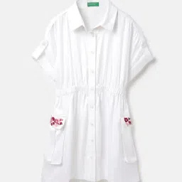 United Colors of Benetton Girls White Others Solid Dress-picture-10