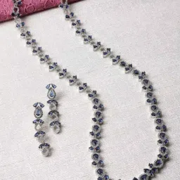 Zeneme Rhodium Plated AD Studded Jewellery Set-image-64