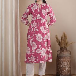 FASHOR Women Cotton Printed Kurta-image-99