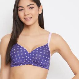 Clovia Blue Non Wired Padded T-Shirt Bra-image-75