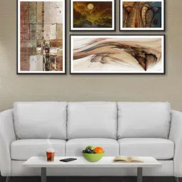 999store Brown & Beige Abstract Multi Frame Painting-image-19