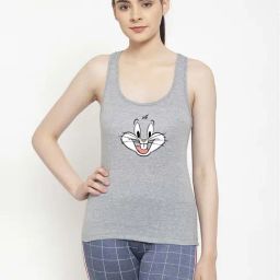 Friskers Grey Printed Camisole-image-9