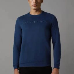 Louis Philippe Navy Cotton Regular Fit Logo Printed Sweatshirt-picture-22