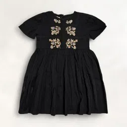 Cherry Crumble by Nitt Hyman Kids Black Embroidered Dress-image-39