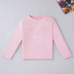 Ed-a-Mamma Kids Pink Printed Full Sleeves T-Shirt-image-94