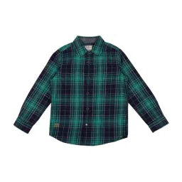 Pepe Jeans Kids Green Cotton Chequered Full Sleeves Shirt-picture-28