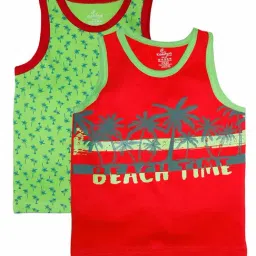 Kiddopanti Kids Green & Red Printed T-Shirt (Pack Of 2)-image-98