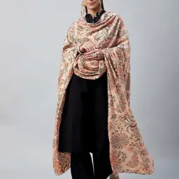 Inweave Peach Floral Print Dupatta-picture-17