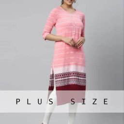 Aurelia Peach Cotton Printed Straight Kurta-image-78