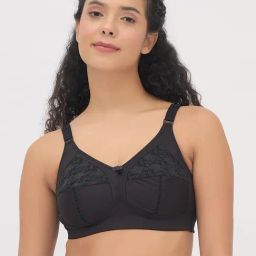 Clovia Black Polyamide Solid Minimizer Bra-picture-10