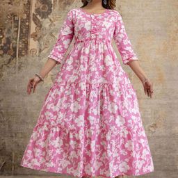 Henal Women Floral Print Maternity Fit & Flare Midi Dress-picture-13