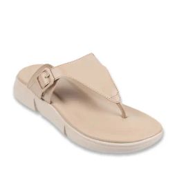 Walkway Women's Beige Thong Wedges-image-93