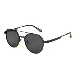 Voyage Black Round UV Protection Unisex Sunglasses-image-48