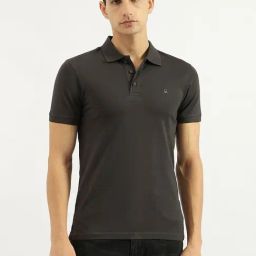 United Colors Of Benetton Grey Cotton Regular Fit Polo T-Shirt-image-73