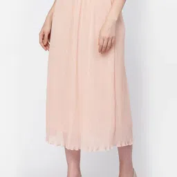 Lela Peach Self Pattern A-Line Skirt image 3