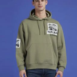 Pepe Jeans Safari Green Loose Fit Printed Hooded Sweatshirt-picture-14