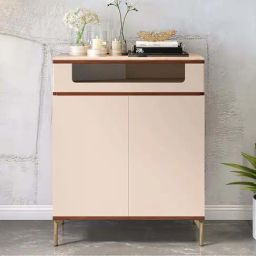 Durian Off White & Brown Marble Shoe Cabinet-image-11