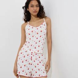 Superstar by Westside White Teddy Printed Cotton-Blend Camisole-image-28