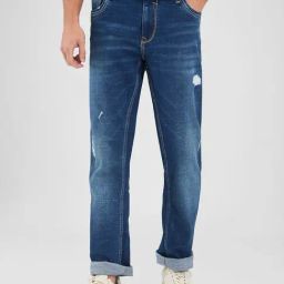 Spykar Blue Regular Fit Distressed Jeans-image-15