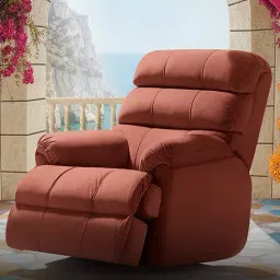 Duroflex Tan Leatherette Avalon Posture Pro Single Seater Motorized Rocking & Rotating Recliner-image-17