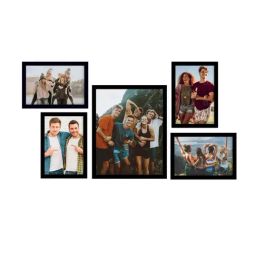 ecraftindia Memory Wall Collage Photo Frame - Set of 5 Photo Frames for 4 Photos of 5'x7', 1 Photos of 8'x10' image 3