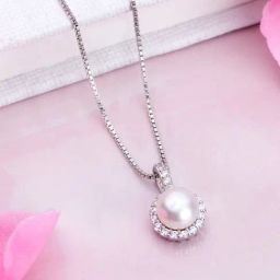 Zavya Elegant Circle Rhodium Plated 925 Sterling Silver Pendant-image-49