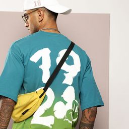 Kook N Keech Disney Colourblocked Varsity Printed Oversized Pure Cotton T-shirt-image-1